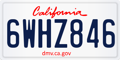 CA license plate 6WHZ846