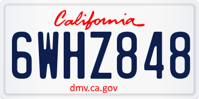 CA license plate 6WHZ848