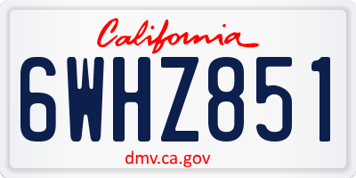 CA license plate 6WHZ851