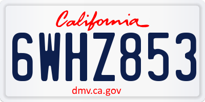 CA license plate 6WHZ853