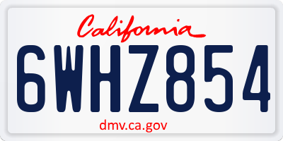 CA license plate 6WHZ854