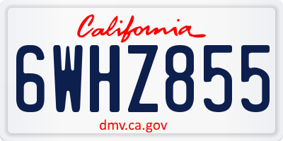 CA license plate 6WHZ855
