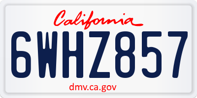 CA license plate 6WHZ857
