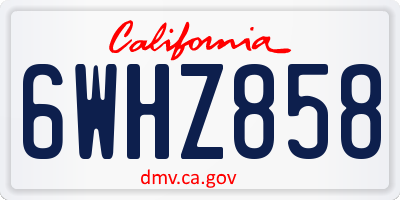 CA license plate 6WHZ858