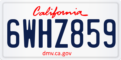 CA license plate 6WHZ859