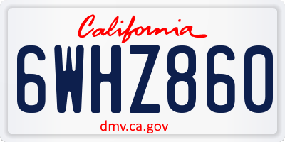CA license plate 6WHZ860