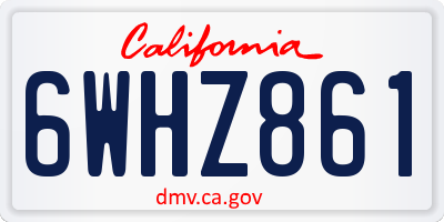 CA license plate 6WHZ861