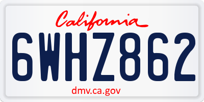 CA license plate 6WHZ862