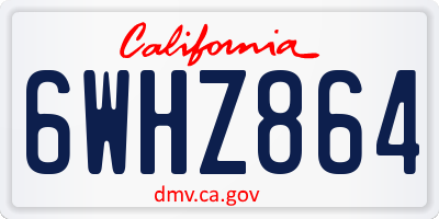 CA license plate 6WHZ864