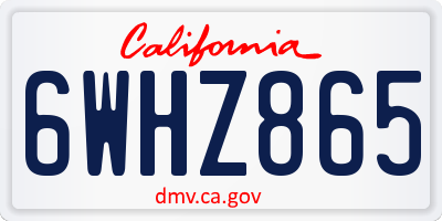 CA license plate 6WHZ865
