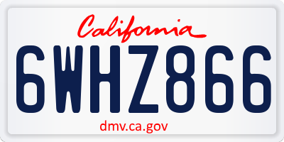 CA license plate 6WHZ866