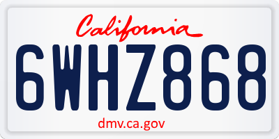 CA license plate 6WHZ868