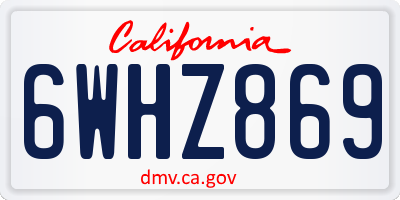 CA license plate 6WHZ869