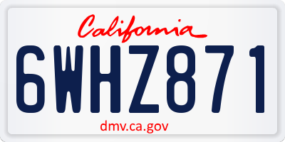 CA license plate 6WHZ871