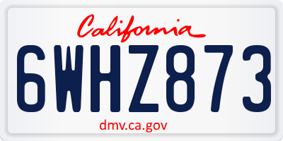 CA license plate 6WHZ873