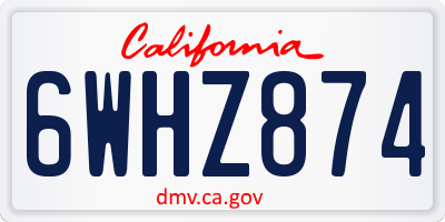 CA license plate 6WHZ874