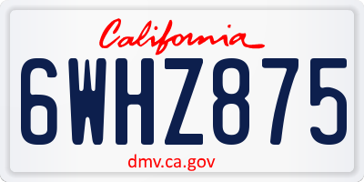 CA license plate 6WHZ875