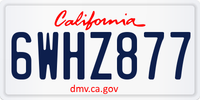 CA license plate 6WHZ877