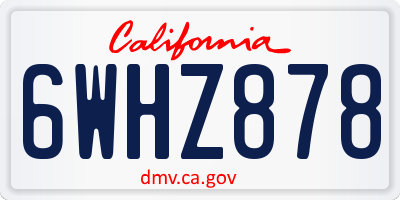CA license plate 6WHZ878