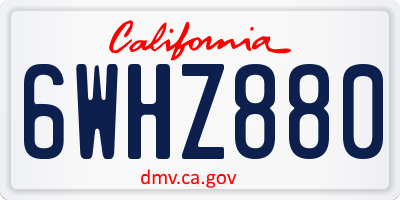 CA license plate 6WHZ880