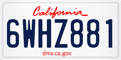 CA license plate 6WHZ881