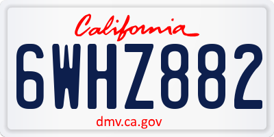 CA license plate 6WHZ882