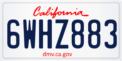 CA license plate 6WHZ883