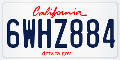 CA license plate 6WHZ884