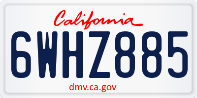 CA license plate 6WHZ885