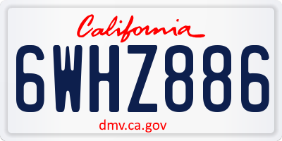 CA license plate 6WHZ886