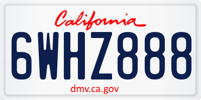 CA license plate 6WHZ888