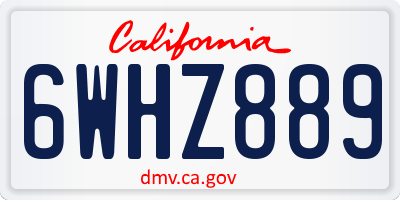 CA license plate 6WHZ889