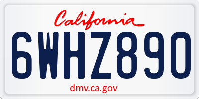 CA license plate 6WHZ890