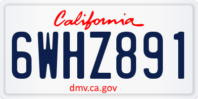 CA license plate 6WHZ891