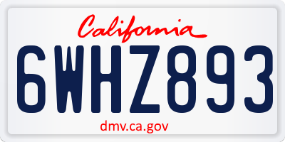 CA license plate 6WHZ893