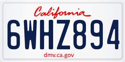 CA license plate 6WHZ894