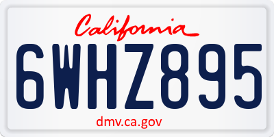 CA license plate 6WHZ895