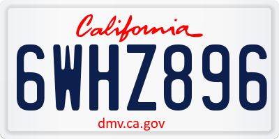 CA license plate 6WHZ896