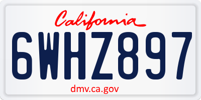 CA license plate 6WHZ897