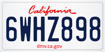 CA license plate 6WHZ898