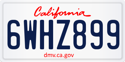 CA license plate 6WHZ899