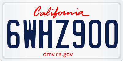 CA license plate 6WHZ900