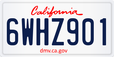 CA license plate 6WHZ901