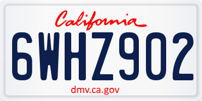 CA license plate 6WHZ902