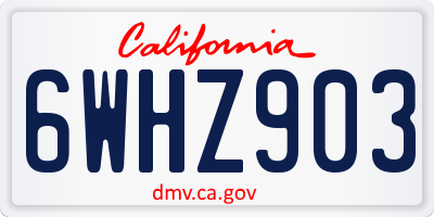 CA license plate 6WHZ903