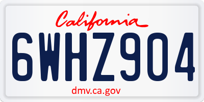 CA license plate 6WHZ904