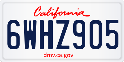 CA license plate 6WHZ905