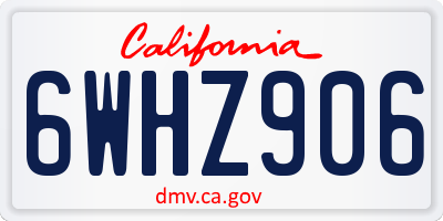CA license plate 6WHZ906