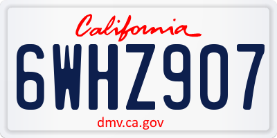 CA license plate 6WHZ907