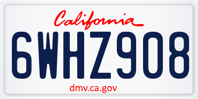 CA license plate 6WHZ908